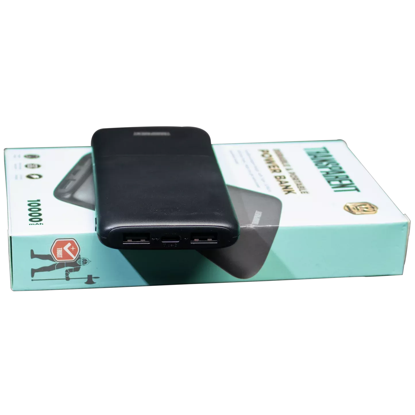 TRANSPARENT 10000mAh Power Bank (PB102) Super Fast Charge with Long Lasting Battery