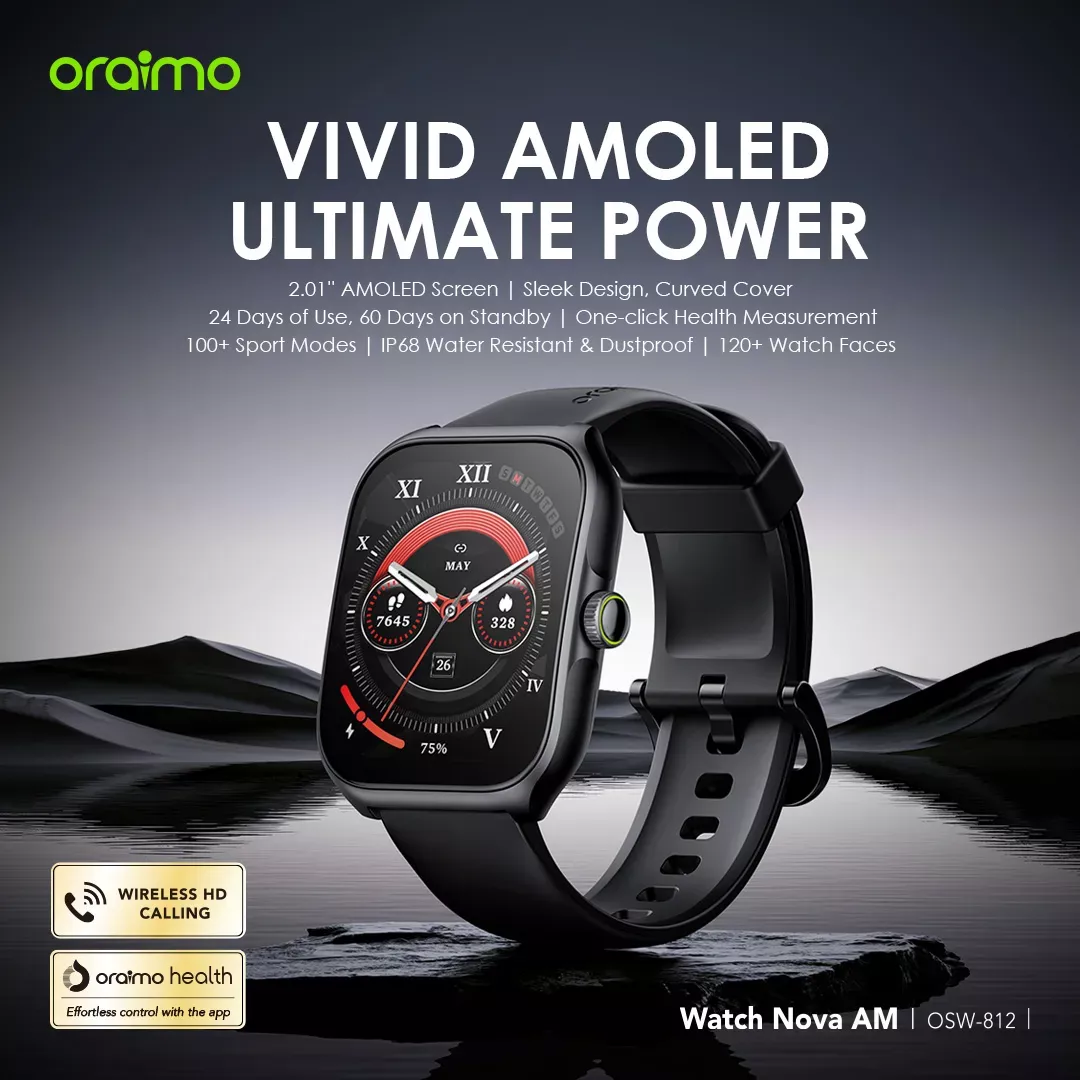 ORAIMO Watch Nova AM 2.01" AMOLED Screen Curved Cover Smart Watch (OSW-812)