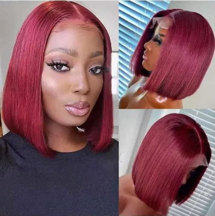 Full frontal bob 10'' inches wine color