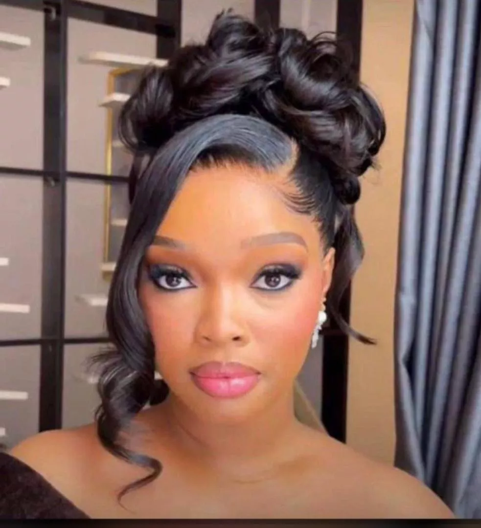 Human Hair Full Frontal with Messy Bun