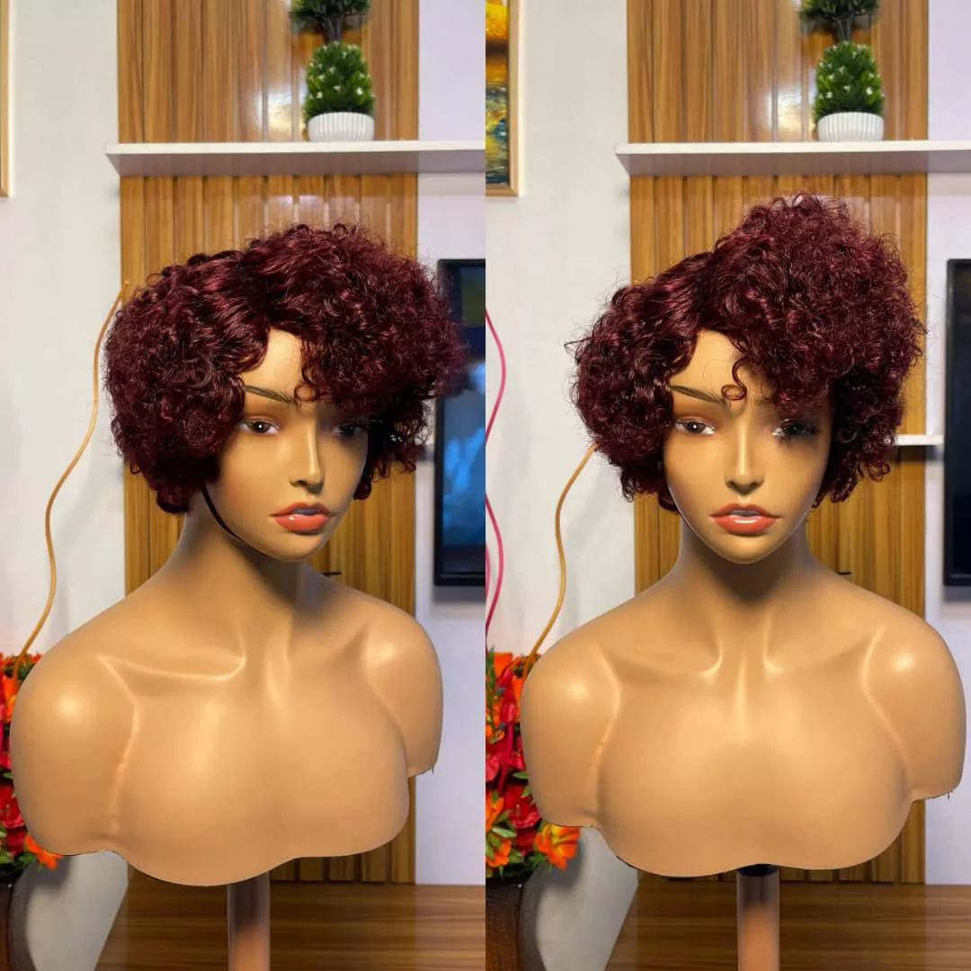 Side part Jerry Wig wine color