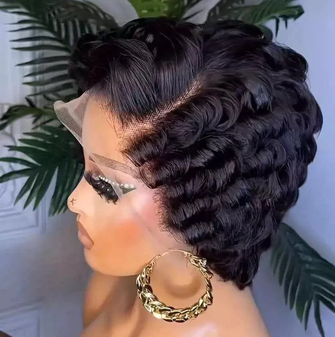 Full Frontal Tiwa Pixie Cut color black