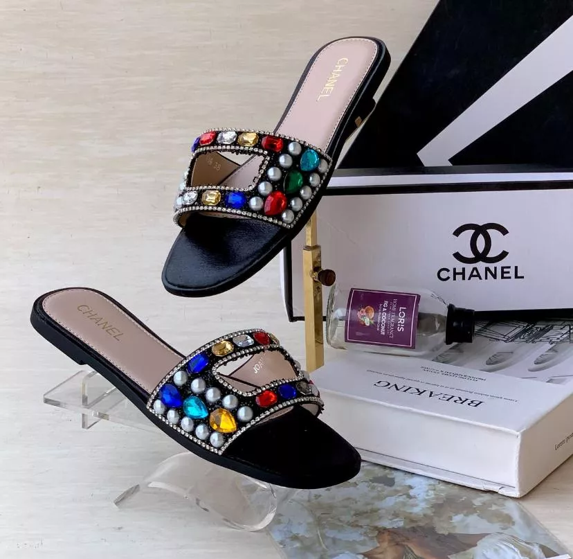 Chanel Black Slippers