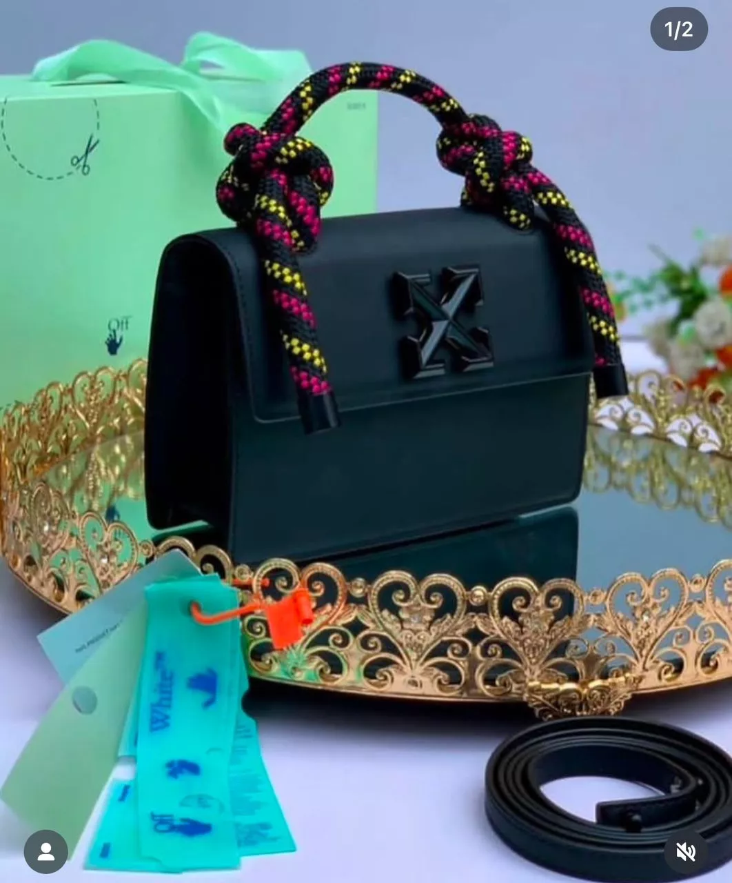 Luxury Off White Bag in color Black