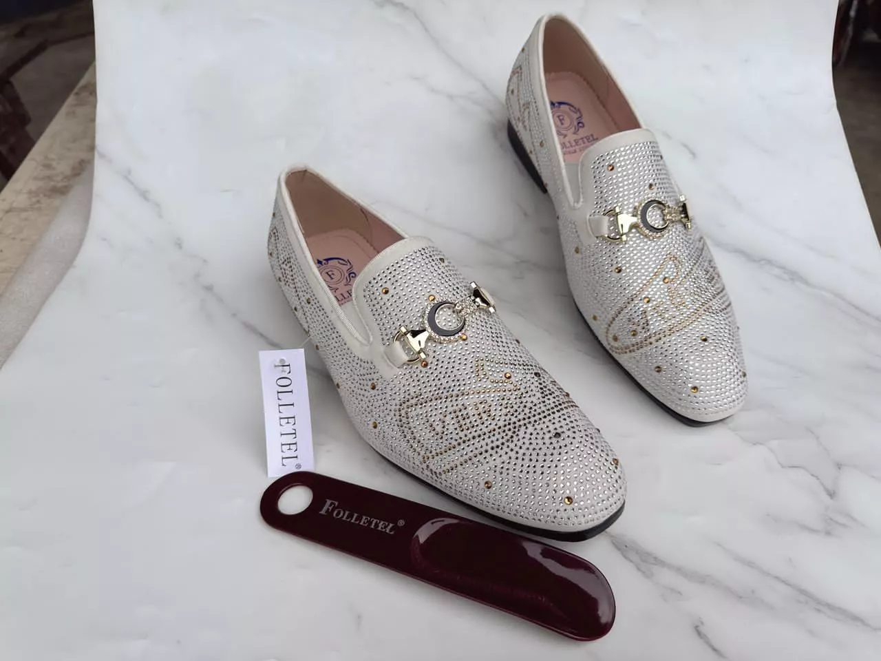 Versace Men’s White Luxury Stone Loafers