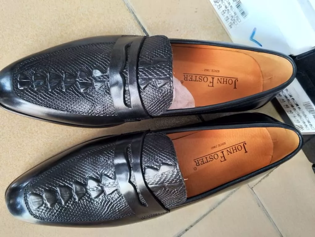 John Foster Men’s Premium Black Leather Oxford Shoe