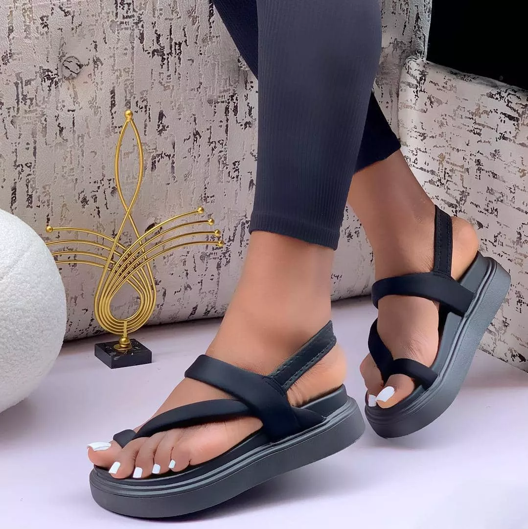 Female Platform Thong Sandals.