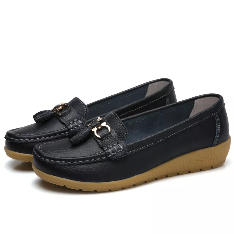 Women's Flats Tassel Loafers Moccasins Black