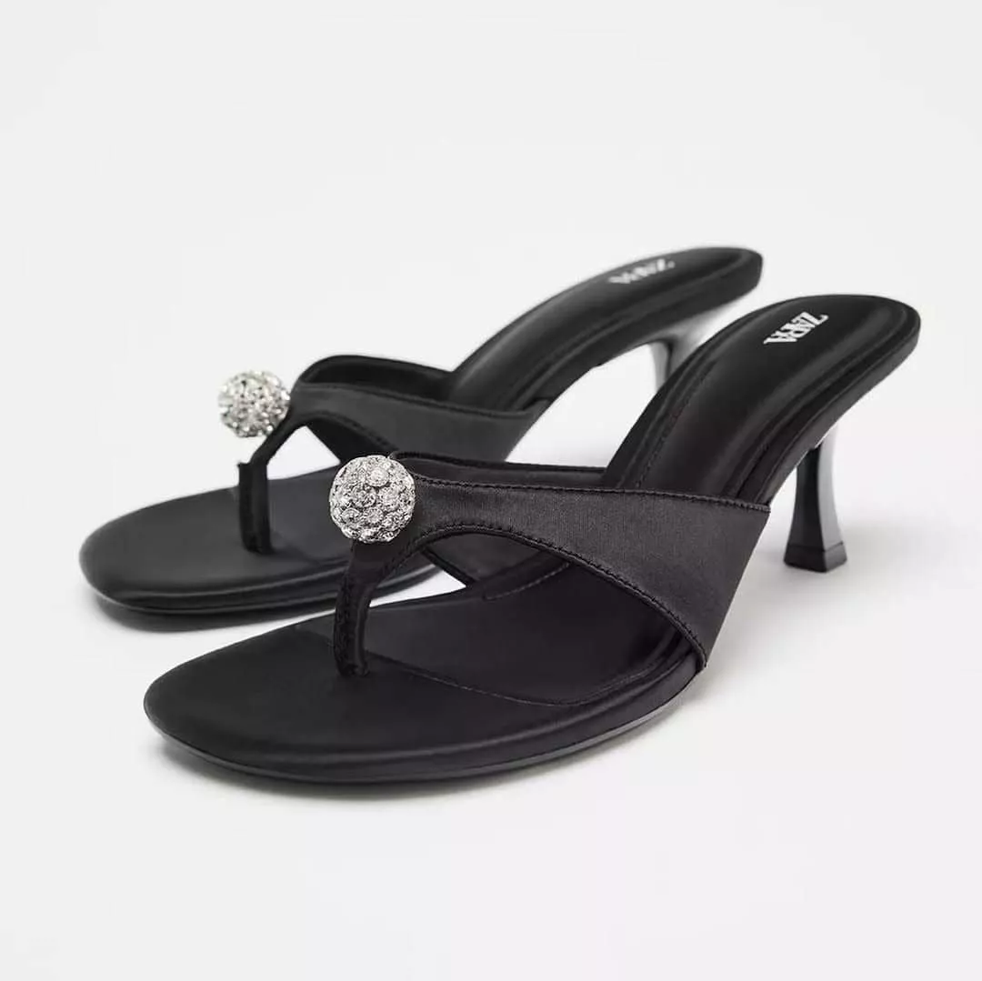 Zara SPARKLY DETAIL SANDALS