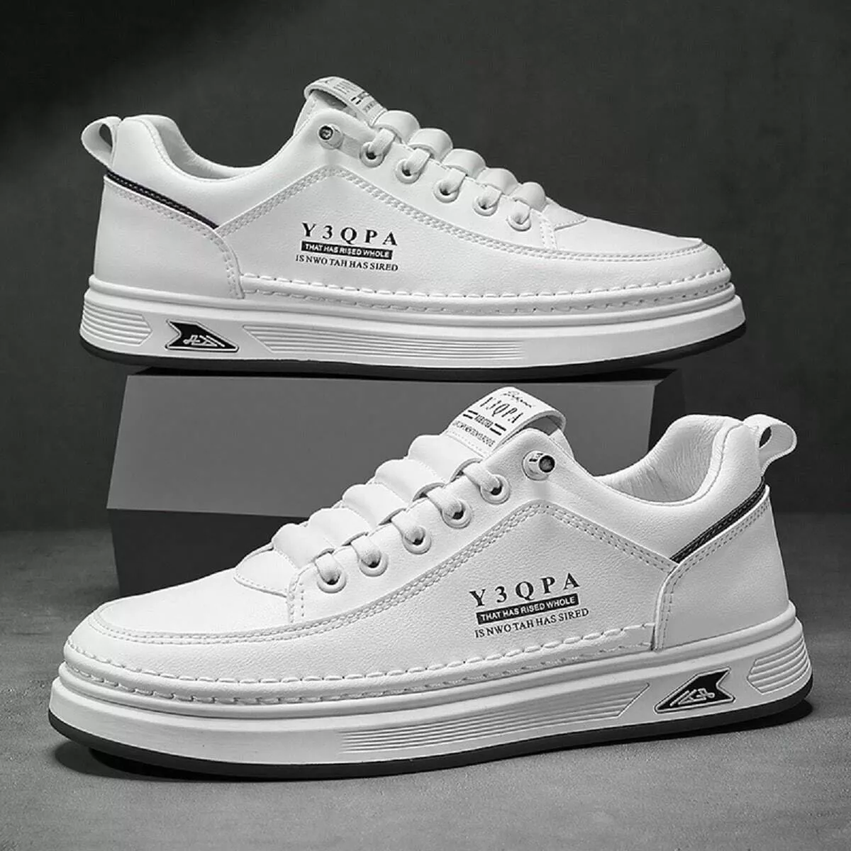 Y3QPA Breathable Men White Sneakers