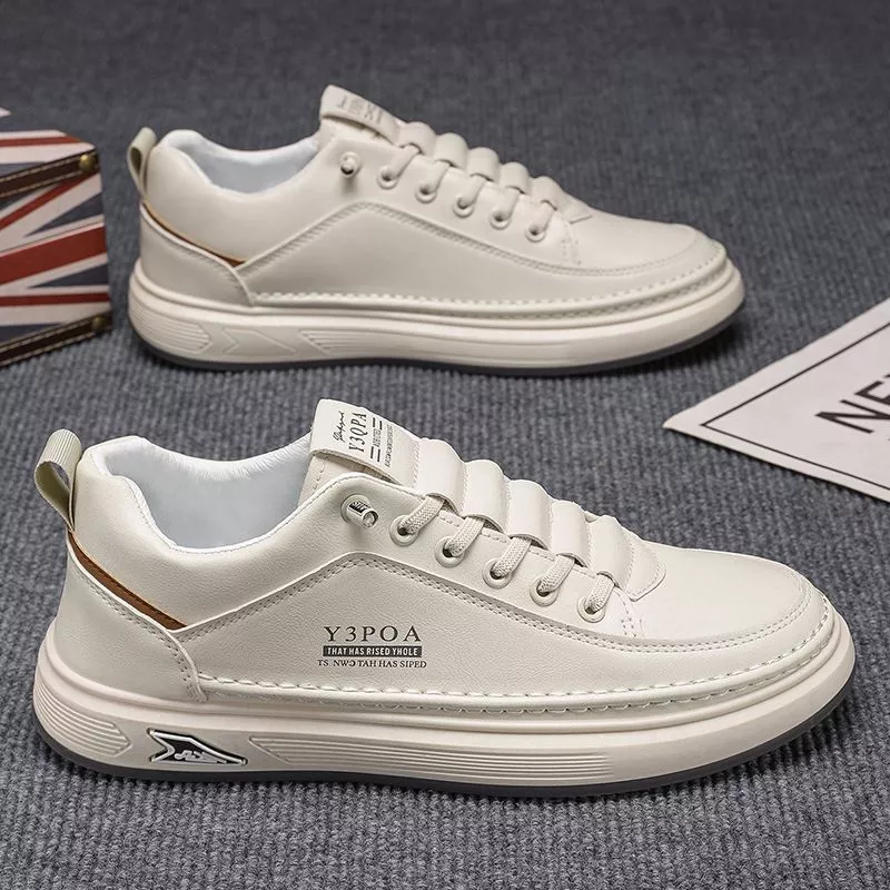 Y3QPA Breathable Men Beige Color Sneakers
