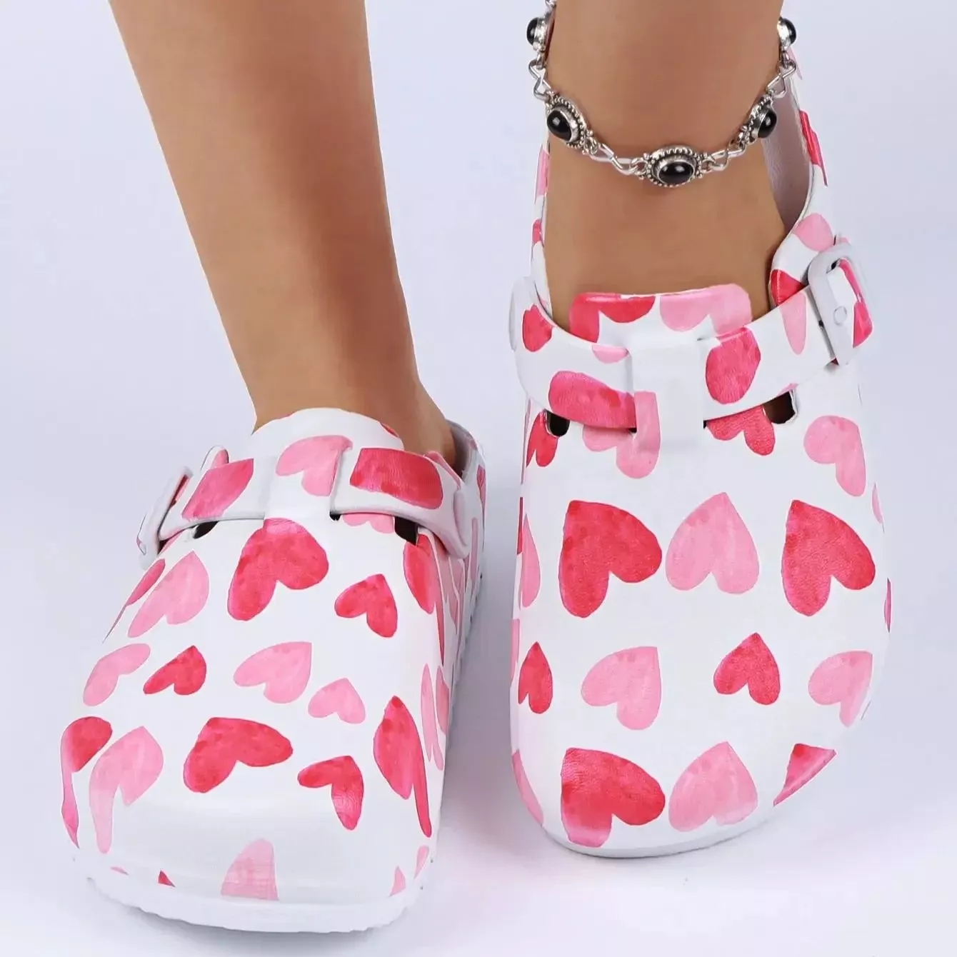 Women's Heart Print EVA Clogs