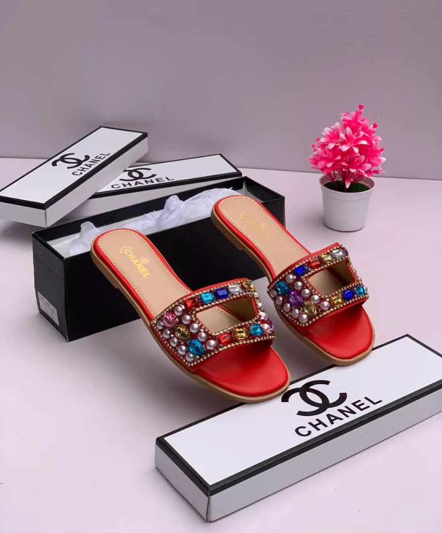 Chanel Slippers Red