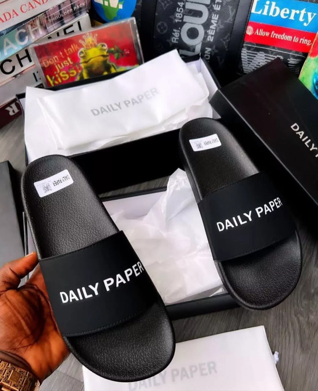 Daily Paper Reslider Logo Slide Sandals