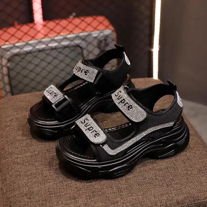 Ladies Supre Wedge Sandals Black