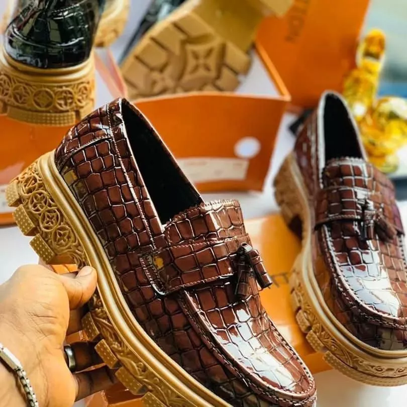 Louis Vuitton Crocodile Print Tassel Loafers