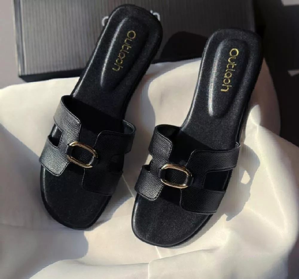 Outlaph Black Comfort Slippers