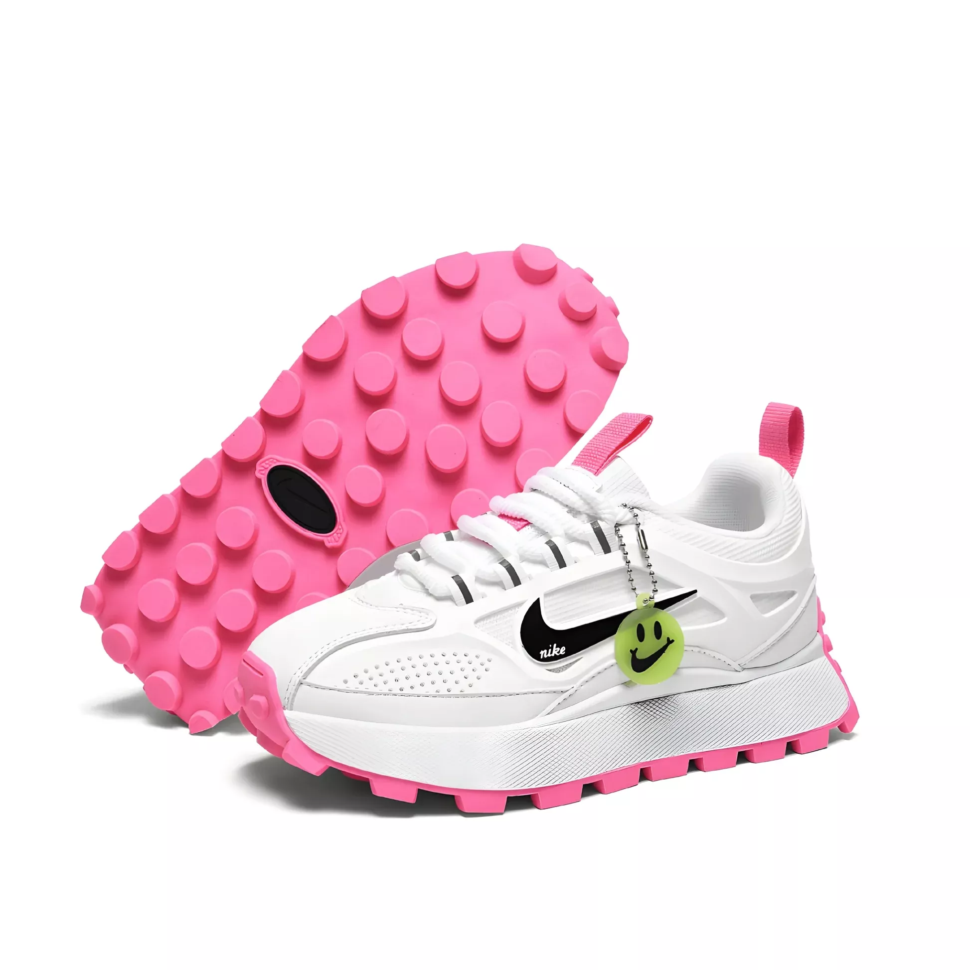 Nike Bailleli White and Pink Sneakers