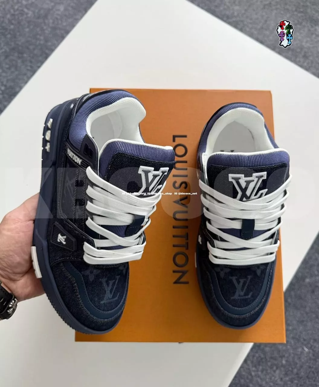 Louis Vuitton LV Trainer Monogram Denim Sneaker – Navy Blue