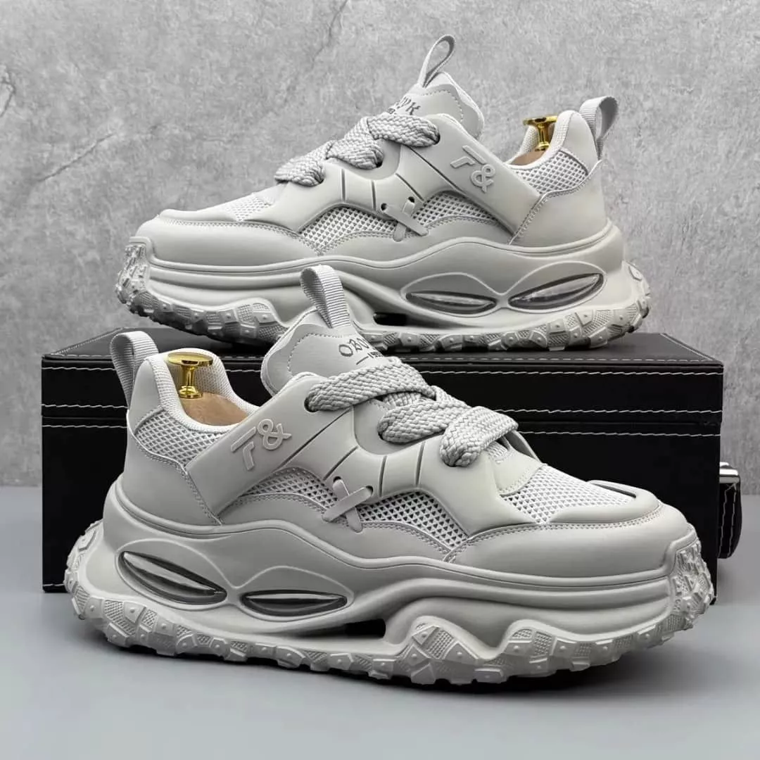 Chunky Air-Cushioned Sneakers Light Gray