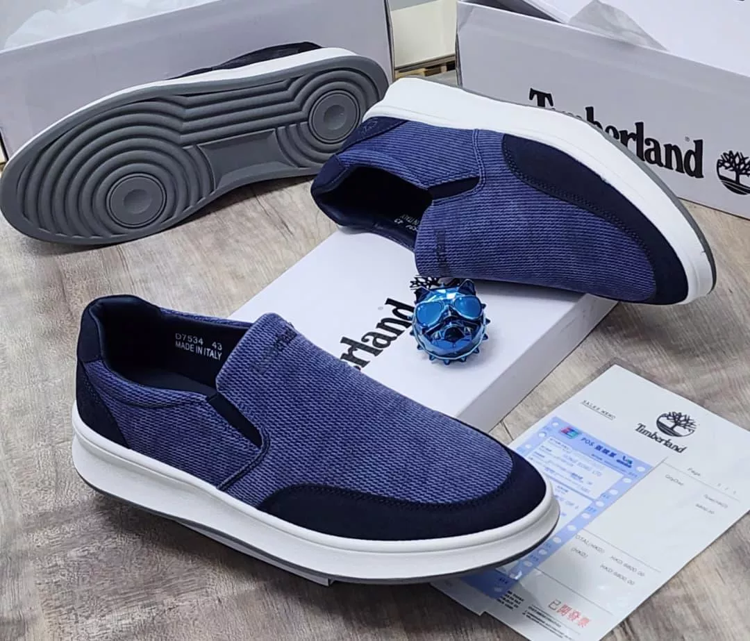 Timberland Dark Blue Woven Slip-On Sneakers