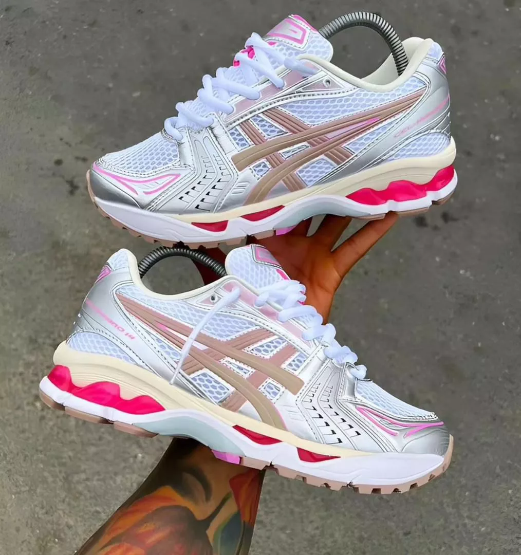 ASICS GEL-Kayano 14 – White/Silver/Pink (Cream Sweet Pink)