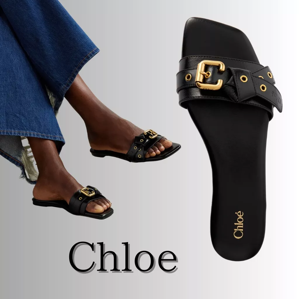 Chloé Mae Slide Sandals – Black