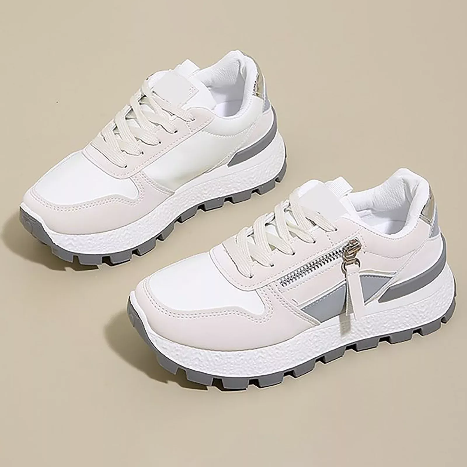 XIMIN Women Chunky Platform Sneakers