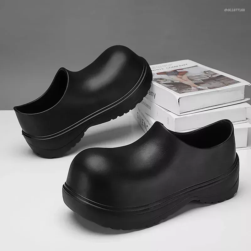 EVA Upper Rubber Thick Sole Clogs Black