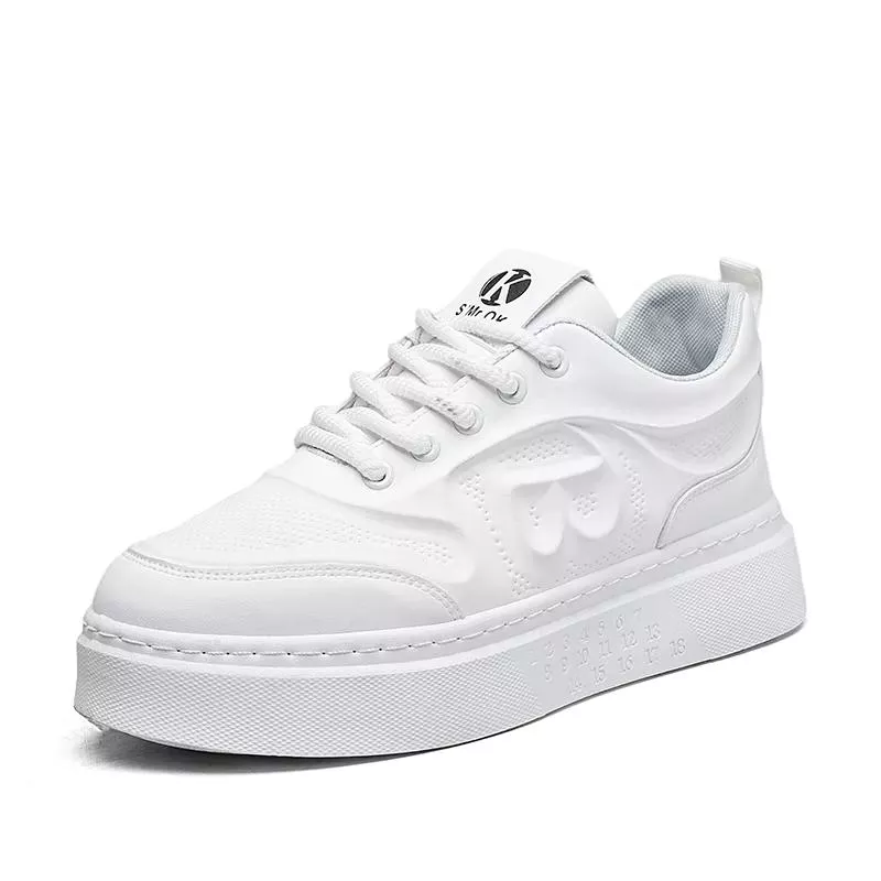 Boaobaihuo Mens Platform Sneakers White