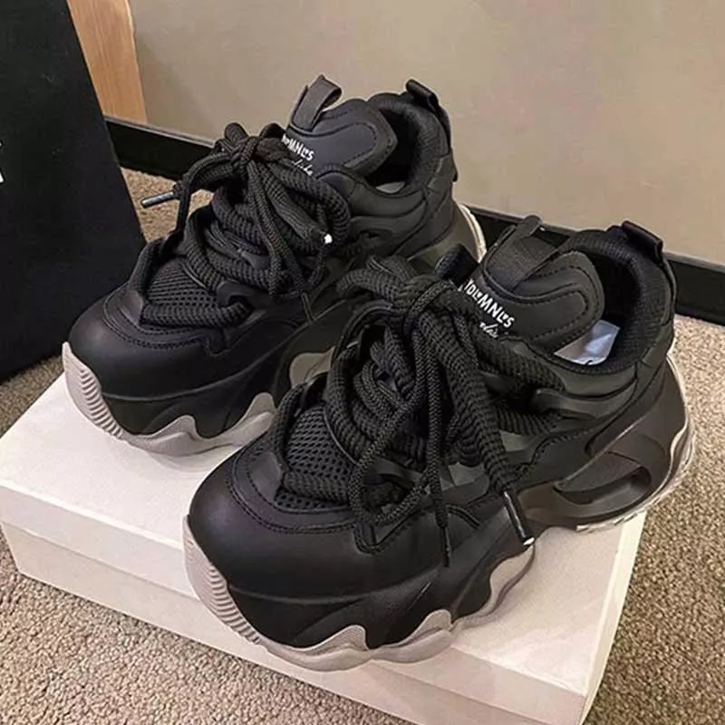 Trendy Bold Lace-up Sneakers