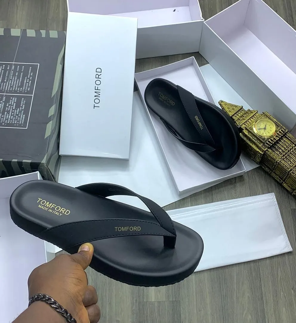 Tom Ford Luxury Black Pam Slippers