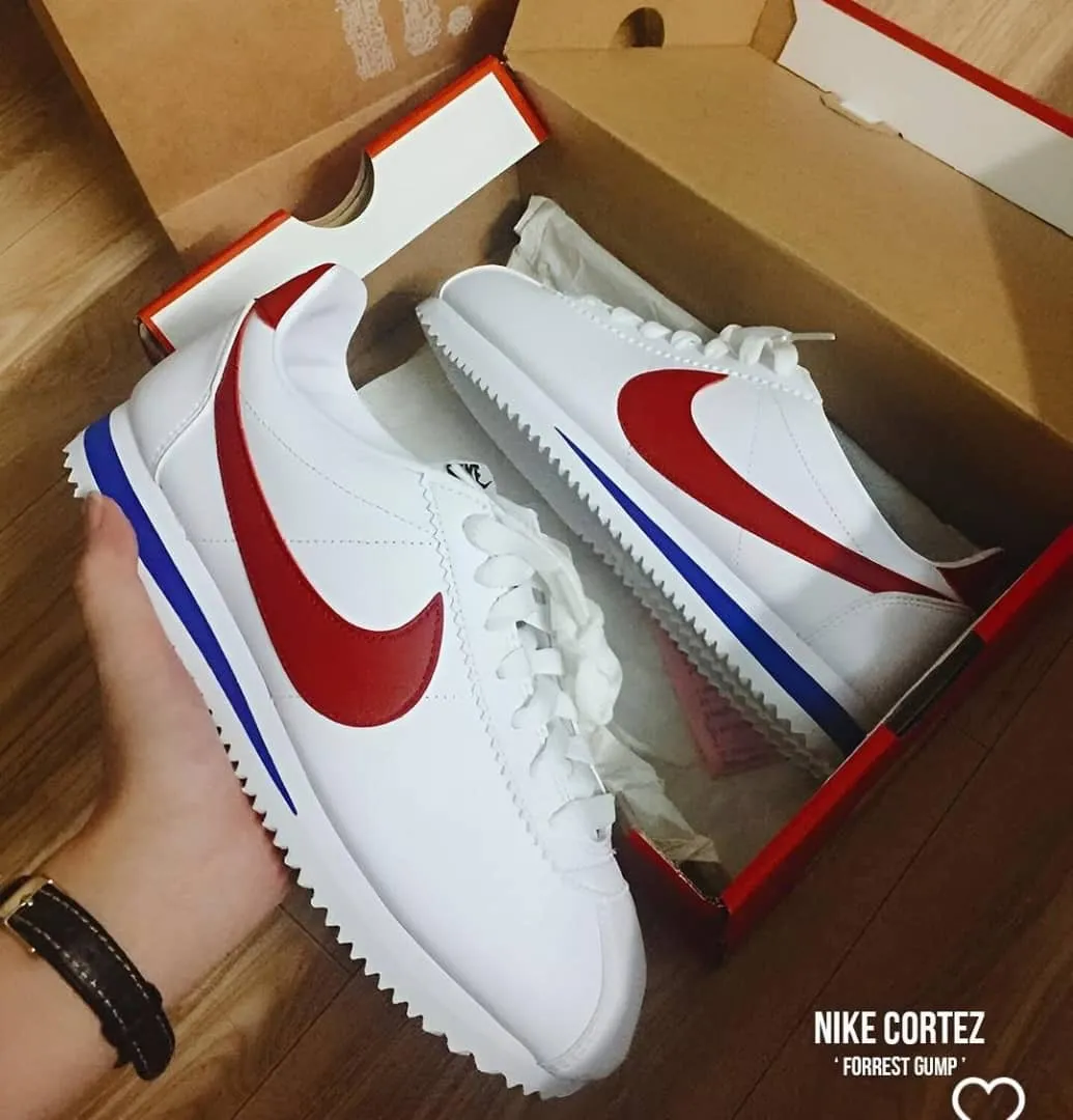 Nike Classic Cortez Sneakers White & Varsity Red