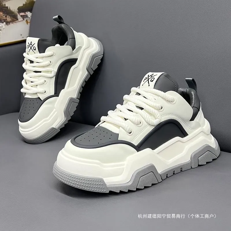 Men’s Chunky Platform Sneakers (White/Grey)