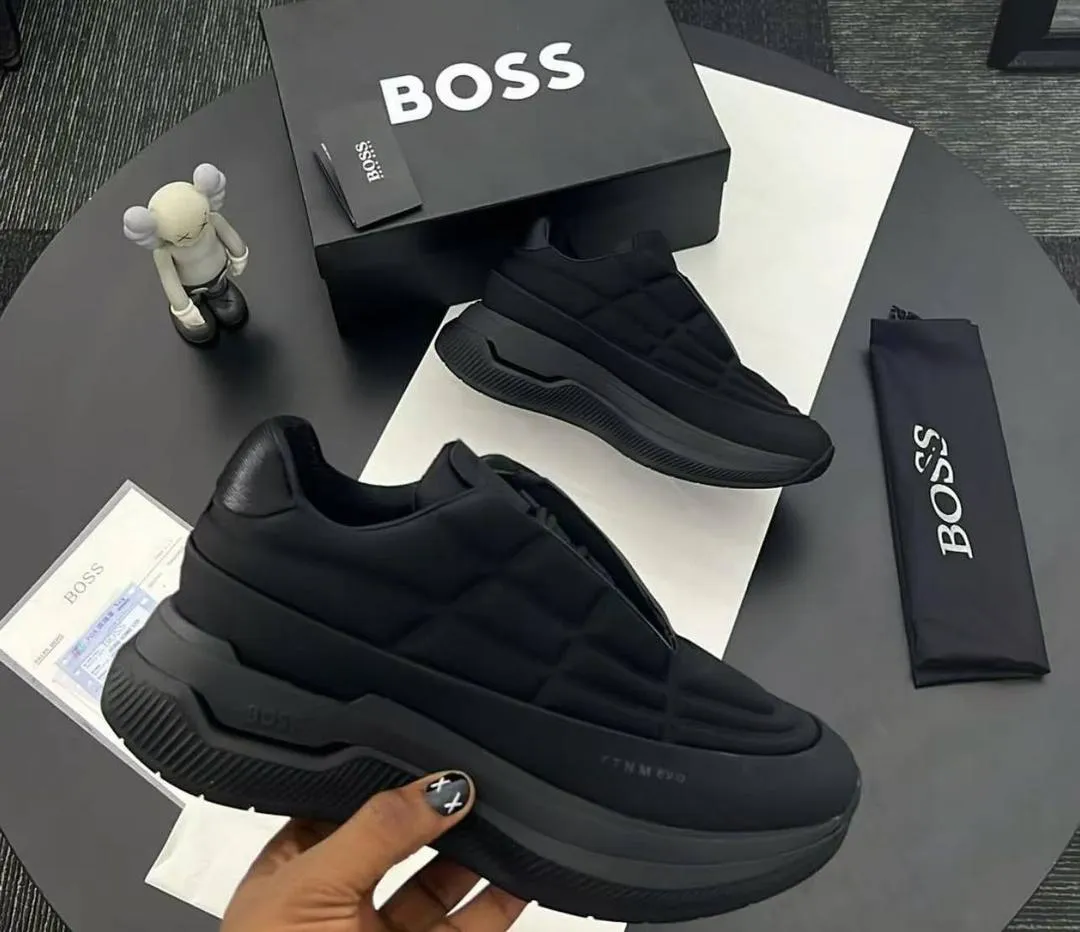 Hugo Boss Void Quilted Sneakers (Black)