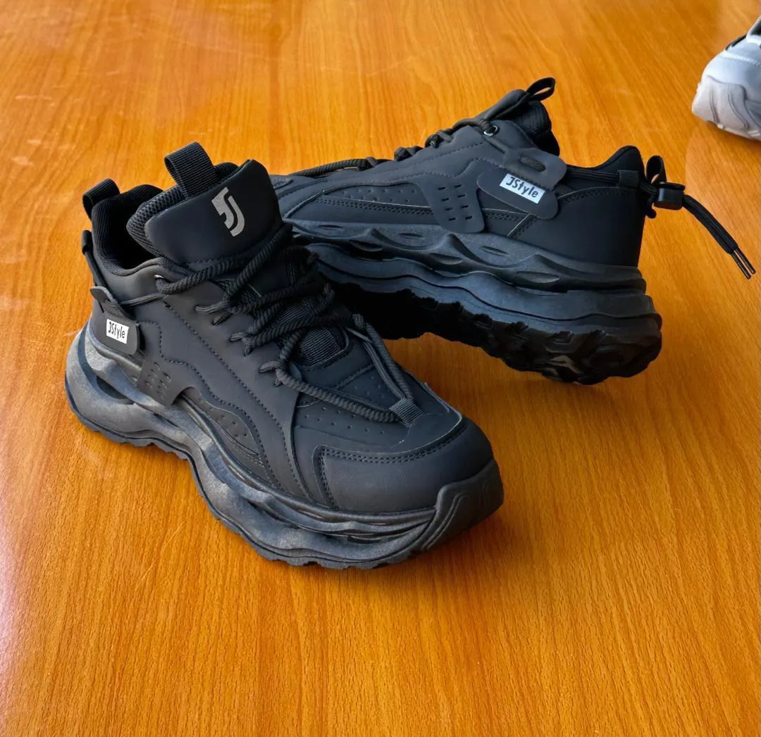 Jstyle unisex all-black chunky sneakers Black