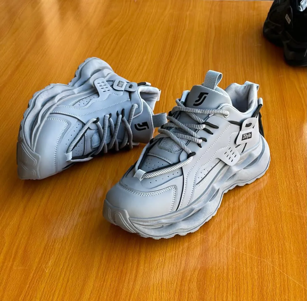 Jstyle unisex all-black chunky sneakers Grey