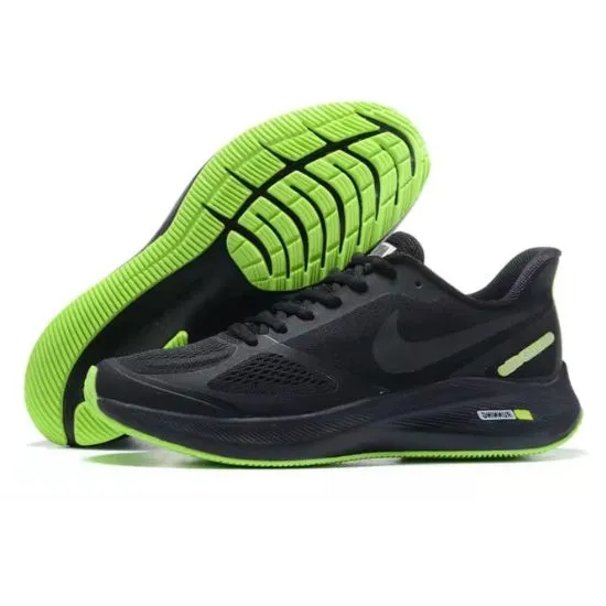 Nike Zoom Running Sneakers Black & Neon Green Trim