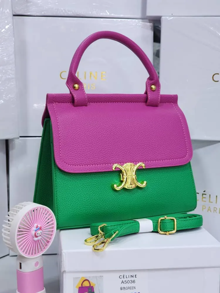 Céline Paris A5036 Luxury Bag Pink&Green