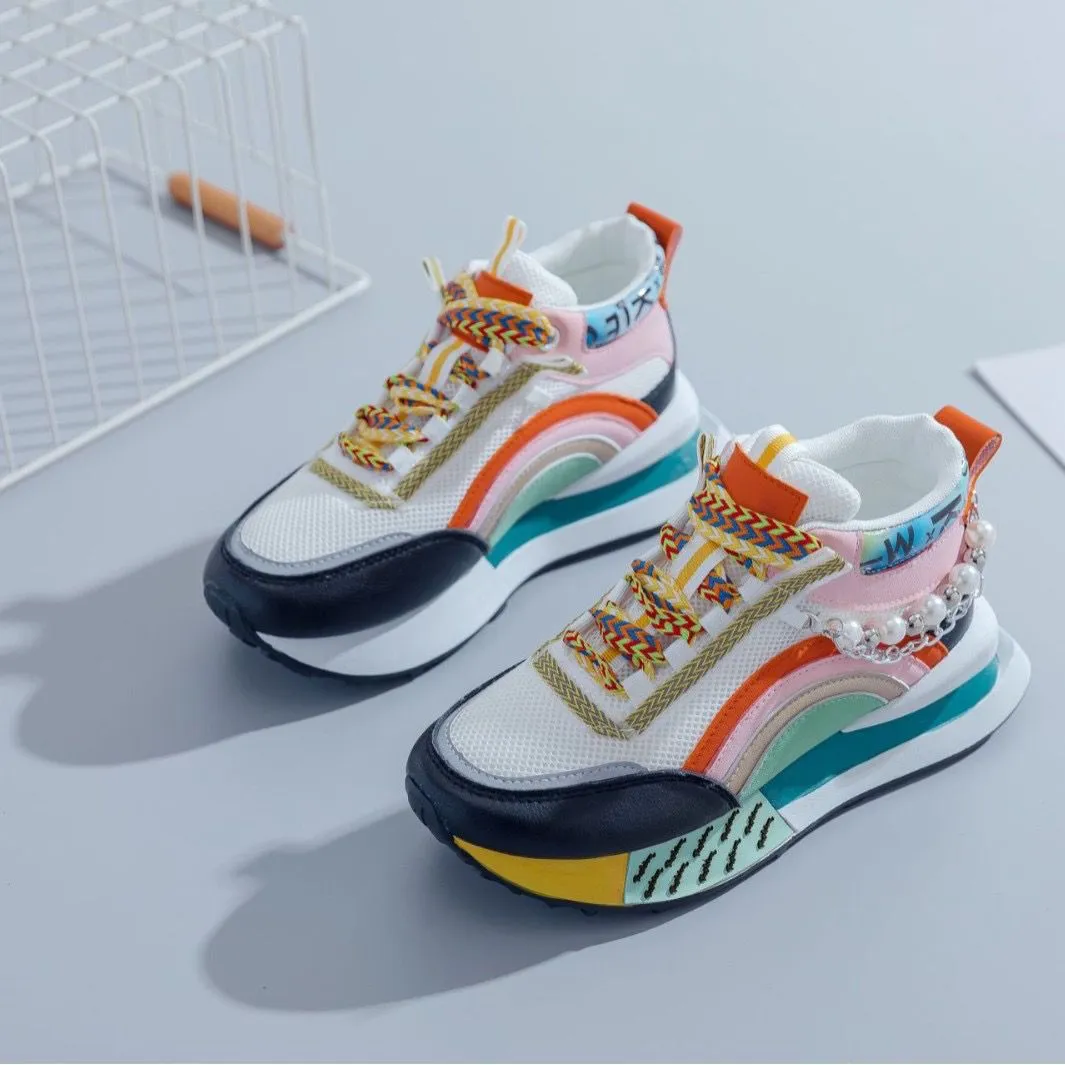 Rainbow High-Top Chunky Sneakers