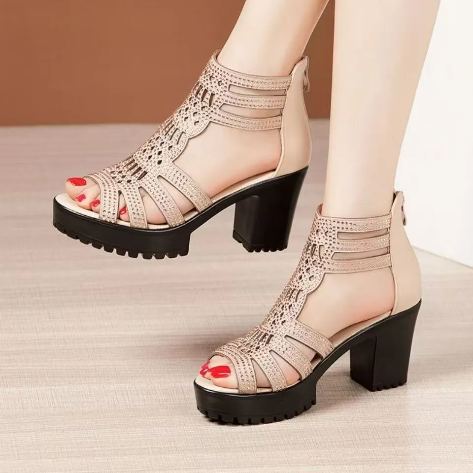 High-Heeled Platform Sandals