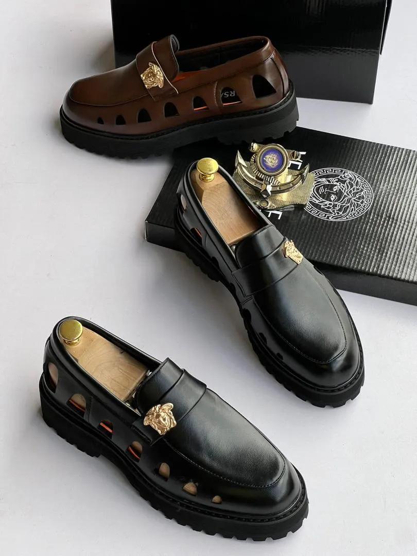 Versace Men's Loafers in Black