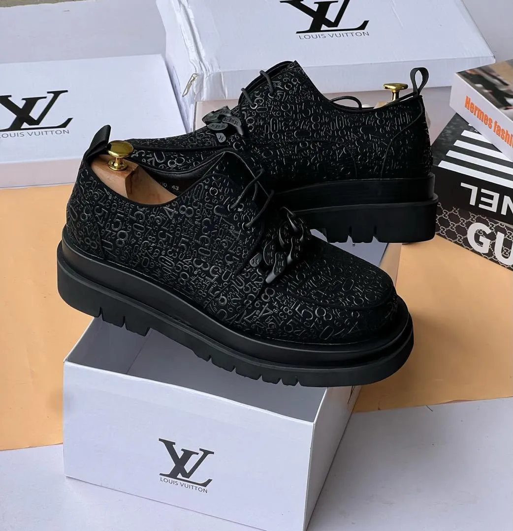 Black Louis Vuitton lace-up shoes
