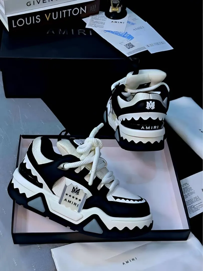 Amiri Skel Top Low sneaker in Black and White