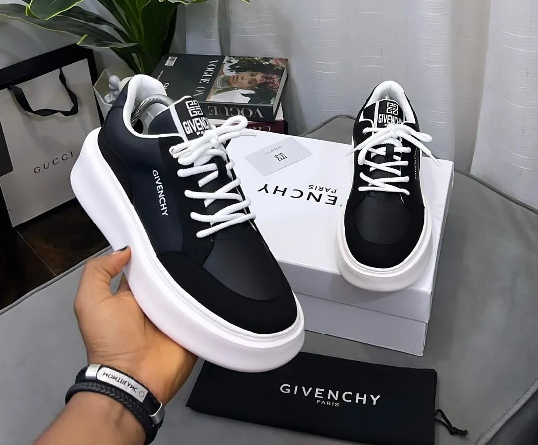 Givenchy black and white leather sneakers