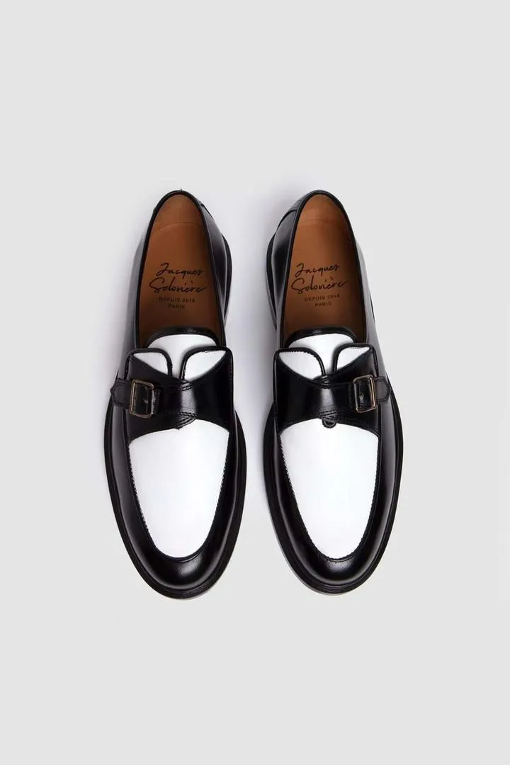 Prada Brushed Leather Monk Loafers
