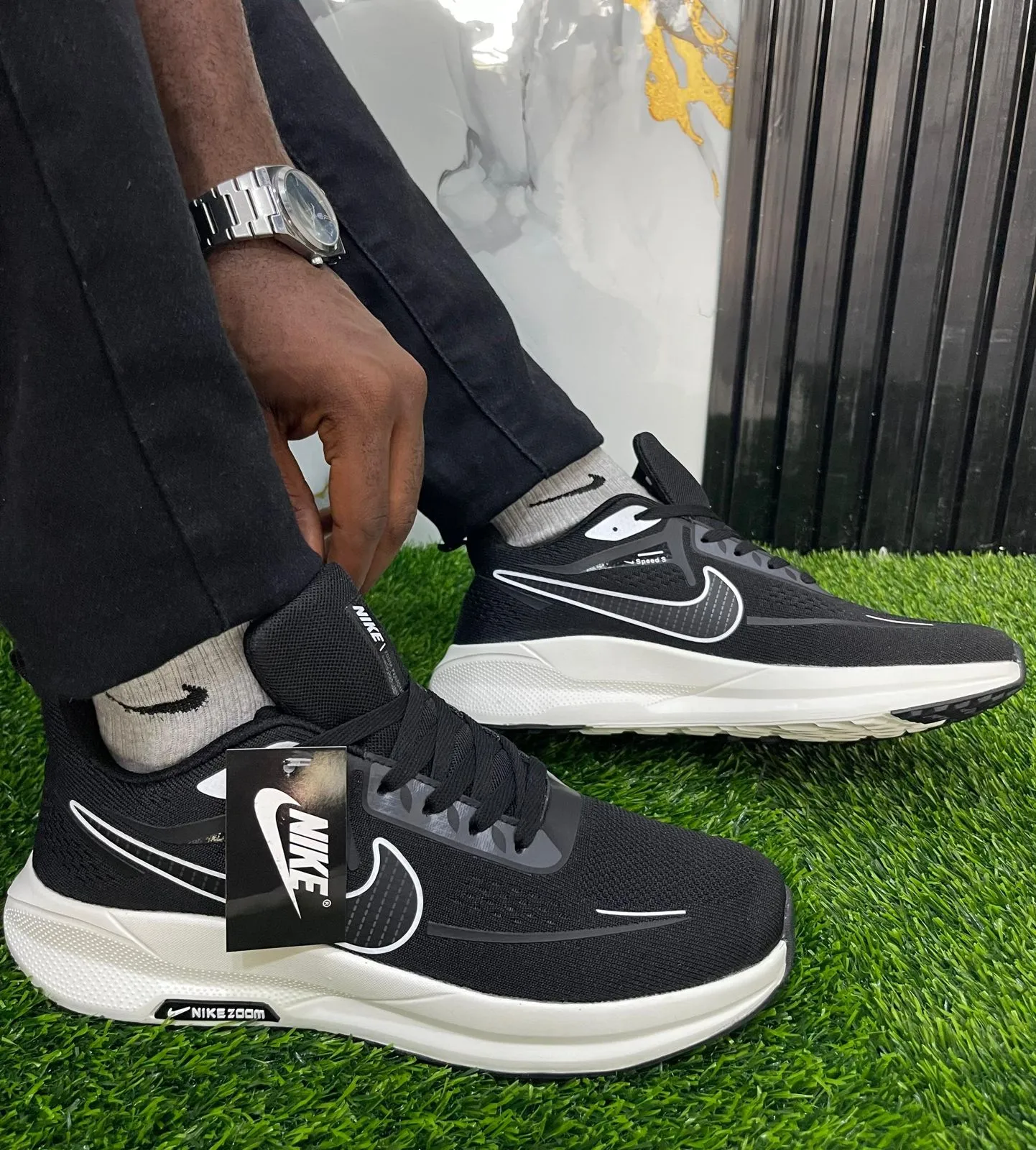 Nike Zoom Running Sneakers in Black