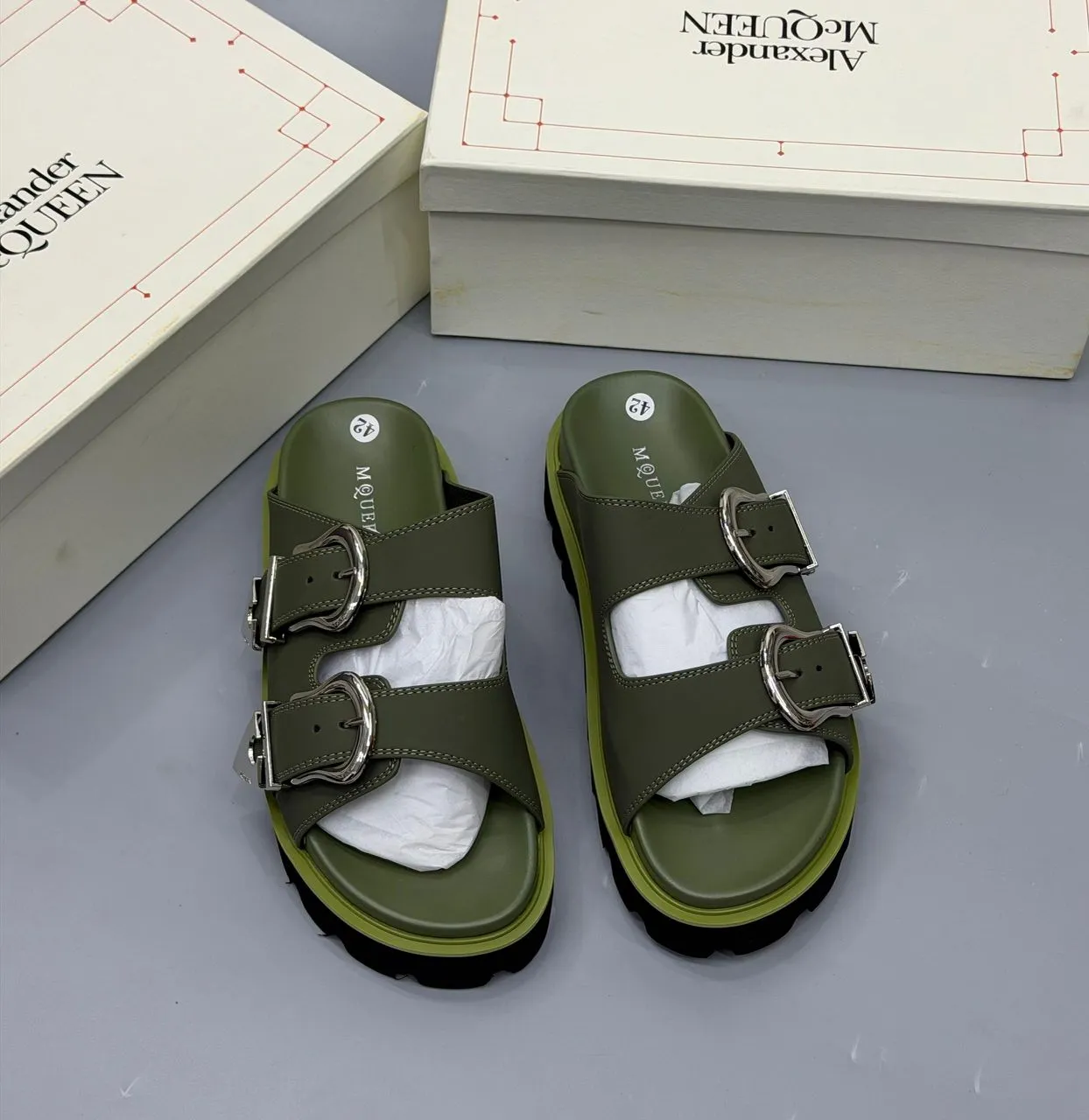 Alexander McQueen buckle slides