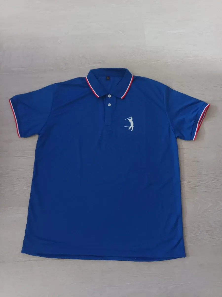 Men's mixed-color golf print summer shirts in Blue