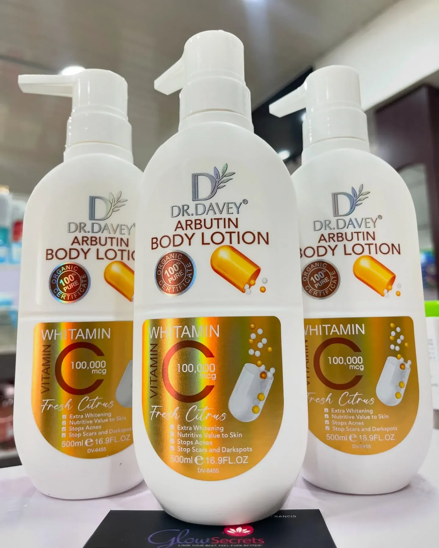 Dr. Davey Arbutin Body Lotion with Vitamin C 100,000 mcg